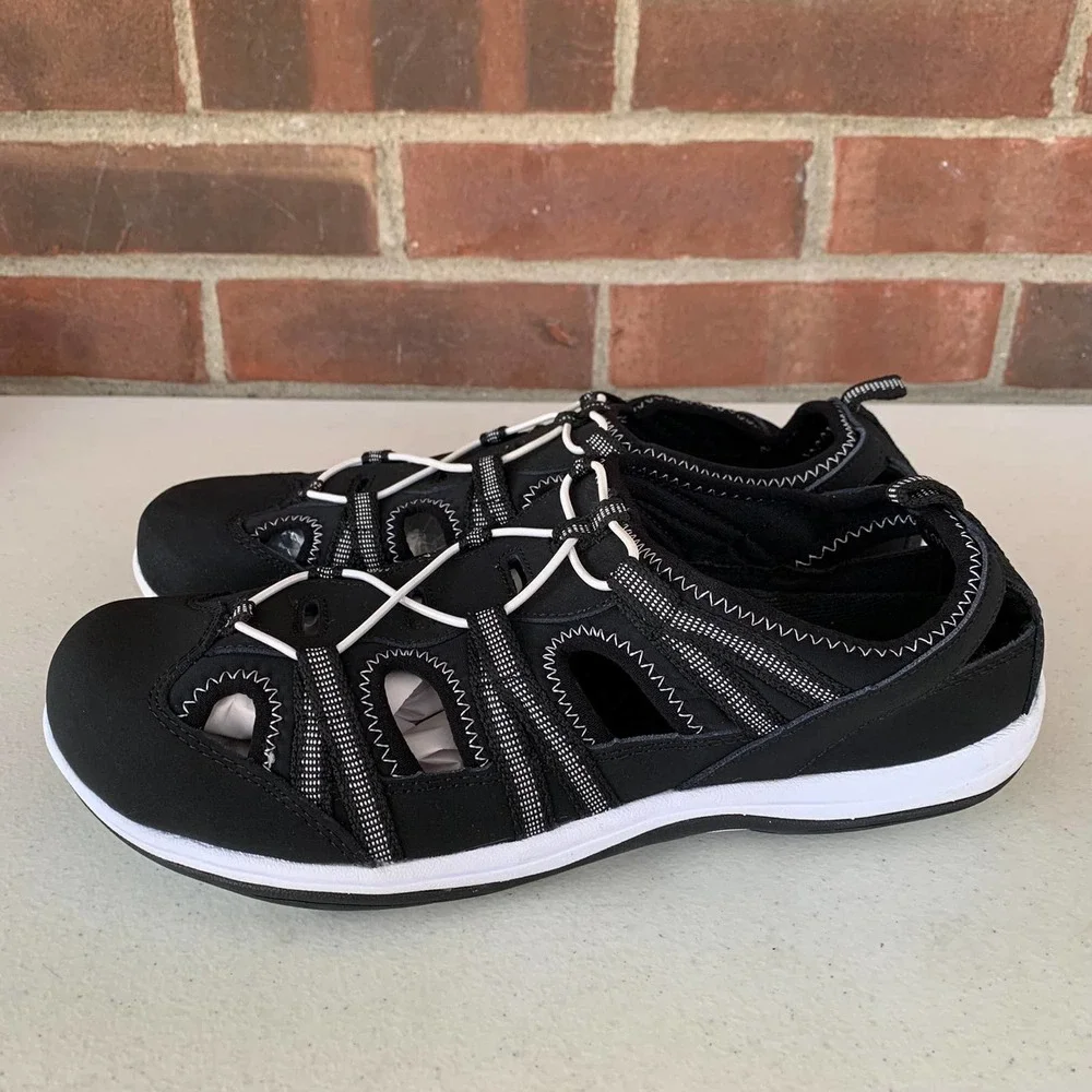 East Street Black Suede Closed Toe Cord Slip-on Sport Sandal Women's size US 10M - Picture 5 of 9